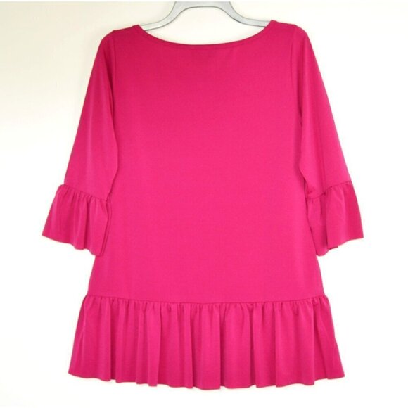 NWT Belldini Women's Ruffle Hem and Sleeves Tunic Top - Picture 4 of 5